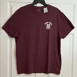 J.Crew New York Graphic Burgundy T-Shirt Men’s L - NWT